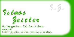 vilmos zeitler business card